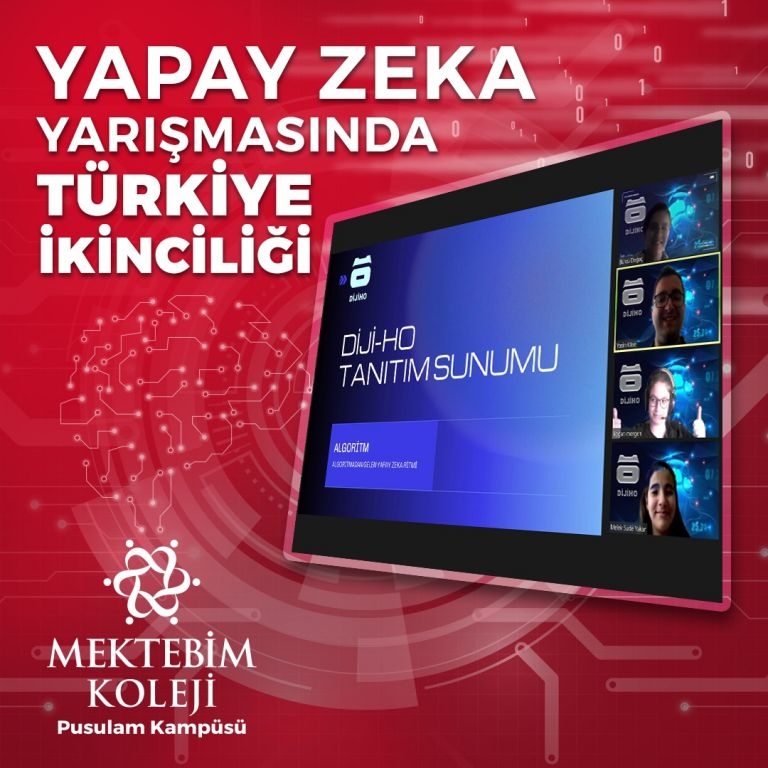 MEKTEBİM KOLEJİ PUSULAM KAMPÜSÜ YAPAY ZEKA YARIŞMASINDA TÜRKİYE İKİNCİSİ