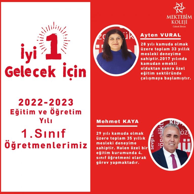 2022-2023 Eğitim ve Öğretim yılı 1.Sınıf öğretmenlerimiz.